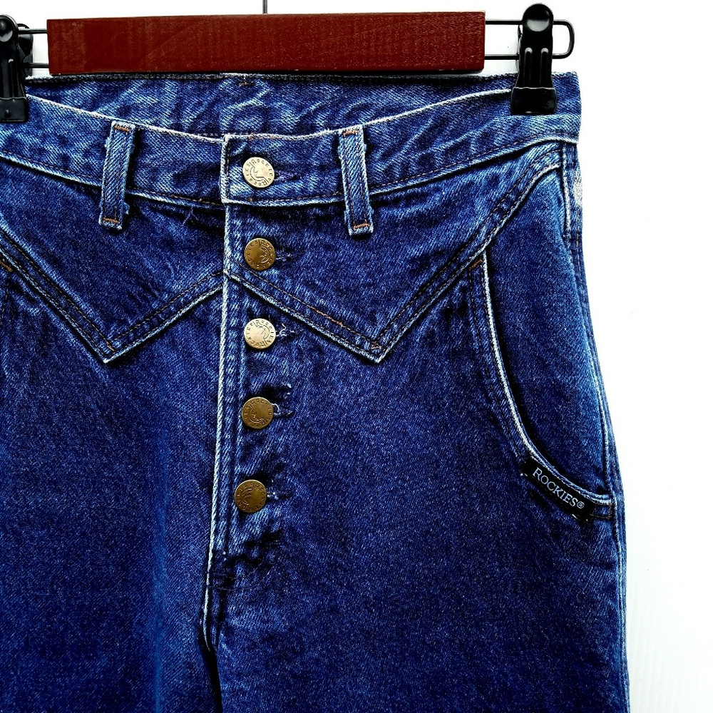 Vintage Button Fly High Waisted, Rocky Mountain Jeans - Picture 3 of 6
